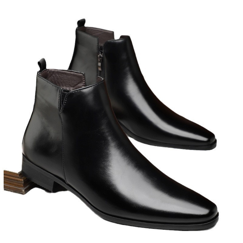 Plus Size High-top Leather Boots Men foto 2