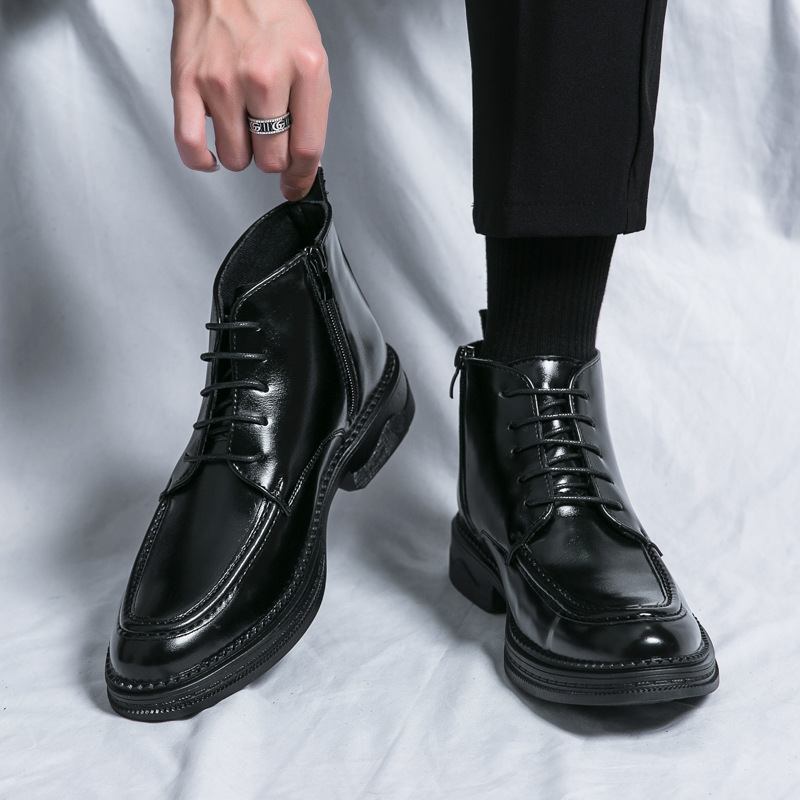 Autumn And Winter High-top Mid-cut Martin Boots Casual All-matching British Men foto 2