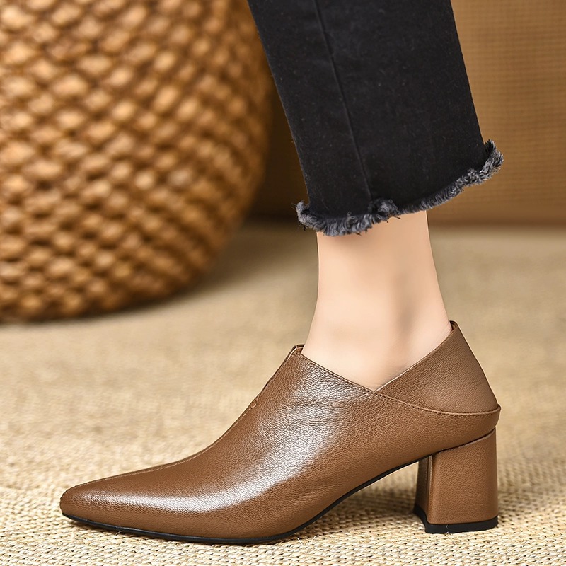 Deep-toe High-heeled Pointed-toe Mid-heel Shoes Springautumn New Style foto 3