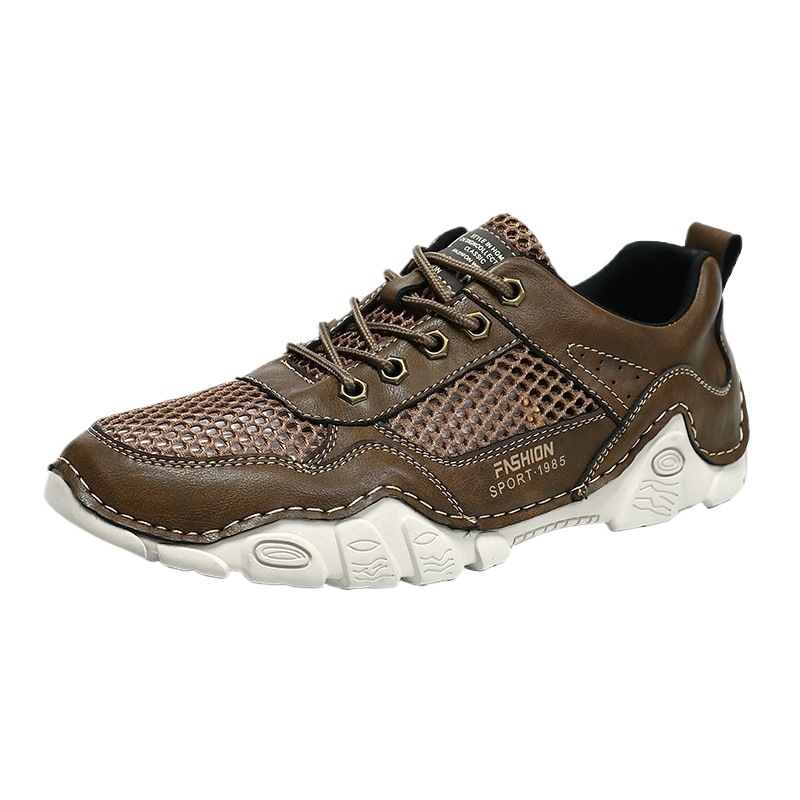 Summer Breathable Casual Shoes Handmade Men's Shoes Work Plus Size Mesh Shoes foto 4