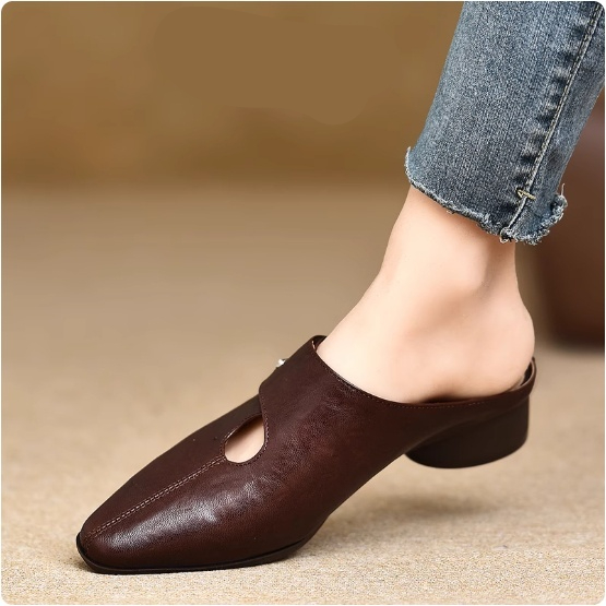 Women's Slip-on Slippers With Hand-stitched Pattern Made From First-layer Sheepskin foto 4