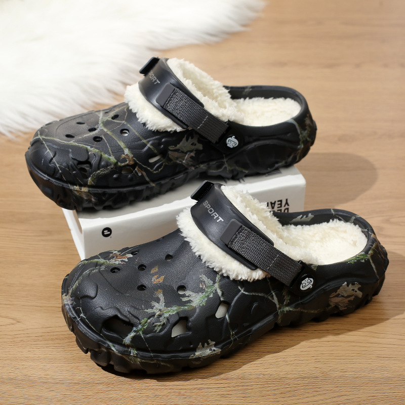 Cotton Home Thick-soled Slippers Fleece-lined Warm Closed Toe Cotton Shoes foto 3