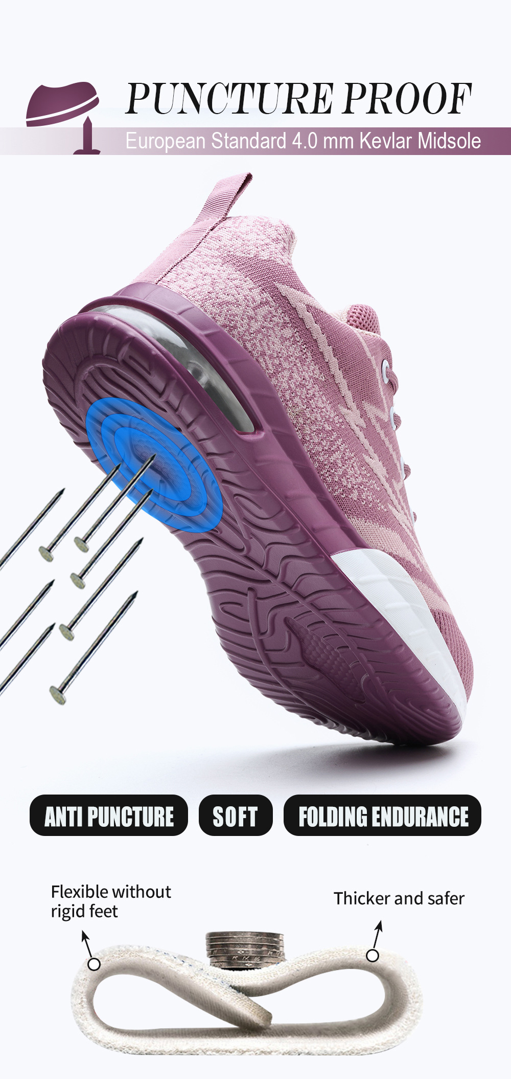 Women's Work Shoes With Steel Toe Anti Smashing foto 4