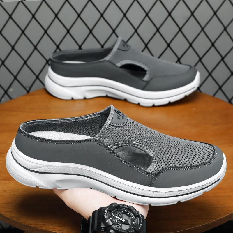 Men's Hollow-out Half Slippers Soft Bottom Comfortable Casual Shoes foto 5