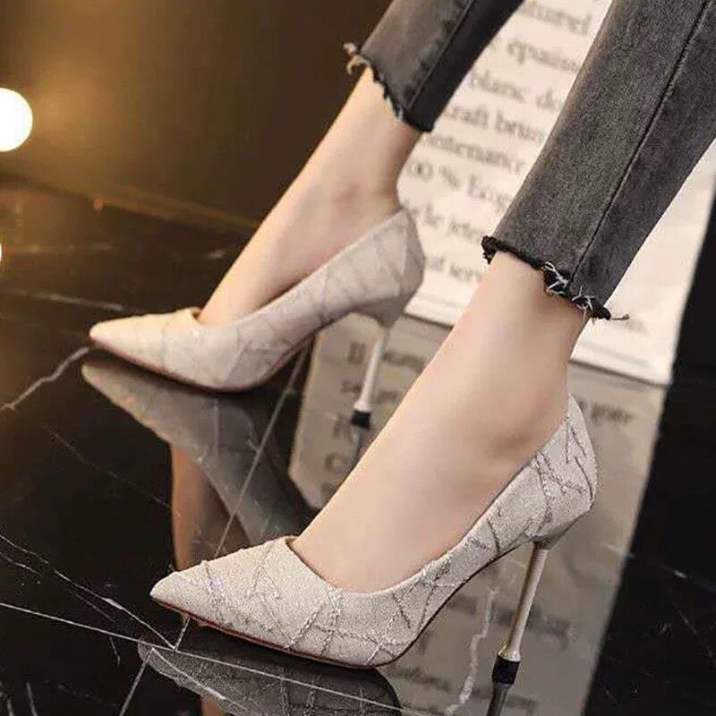 French Small Heel Shoes Design Socialite Stiletto Heel foto 4