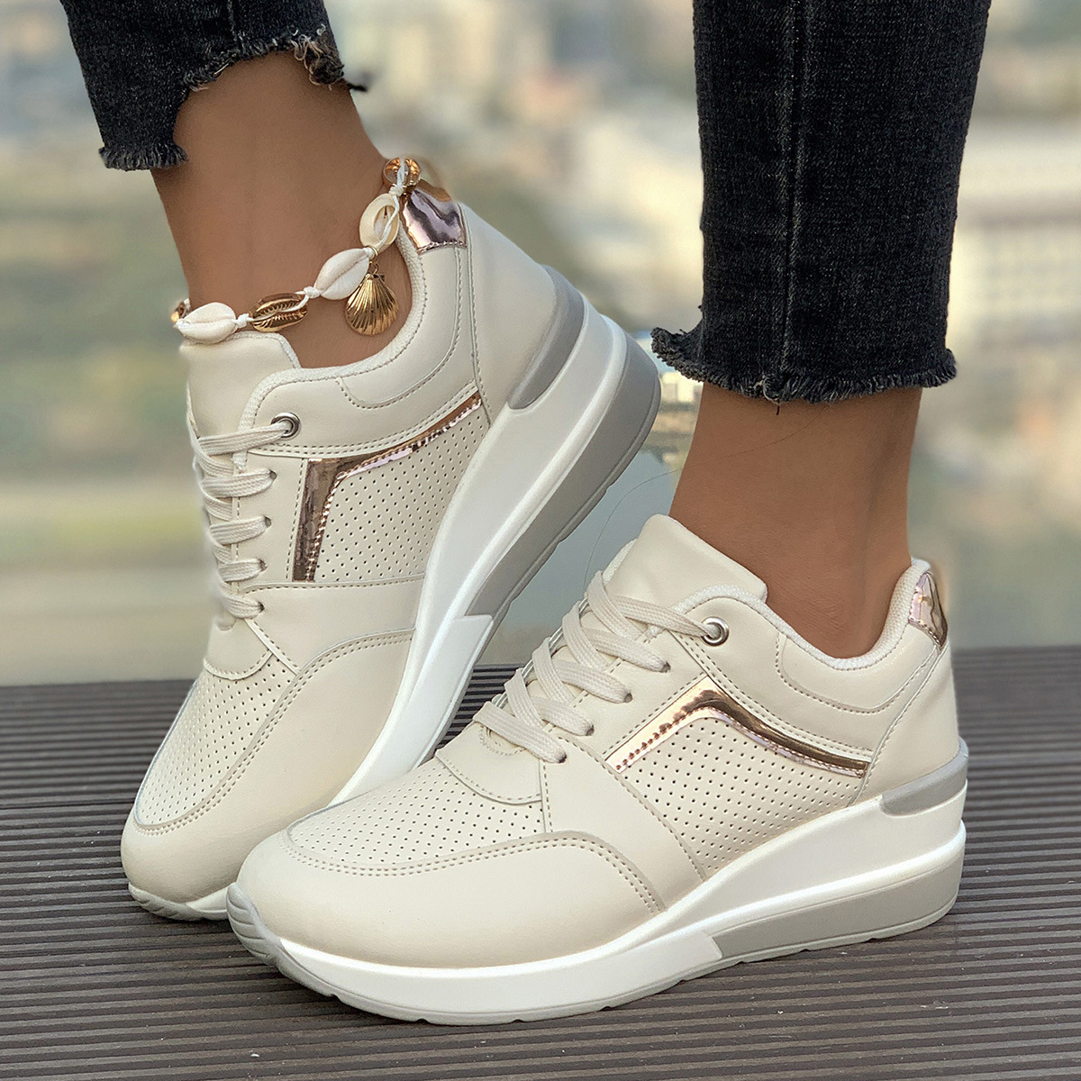 Women's Wedge Platform Sports Casual Shoes foto 4