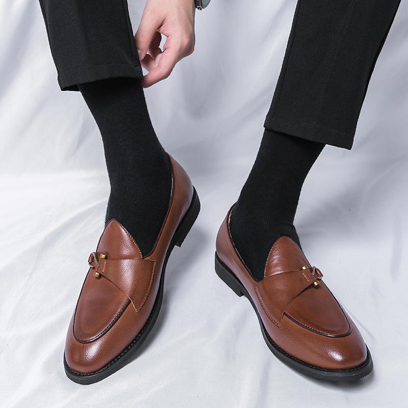 Men's Fashion Casual Soft Leather Slip-on Soft Bottom Loafers foto 2