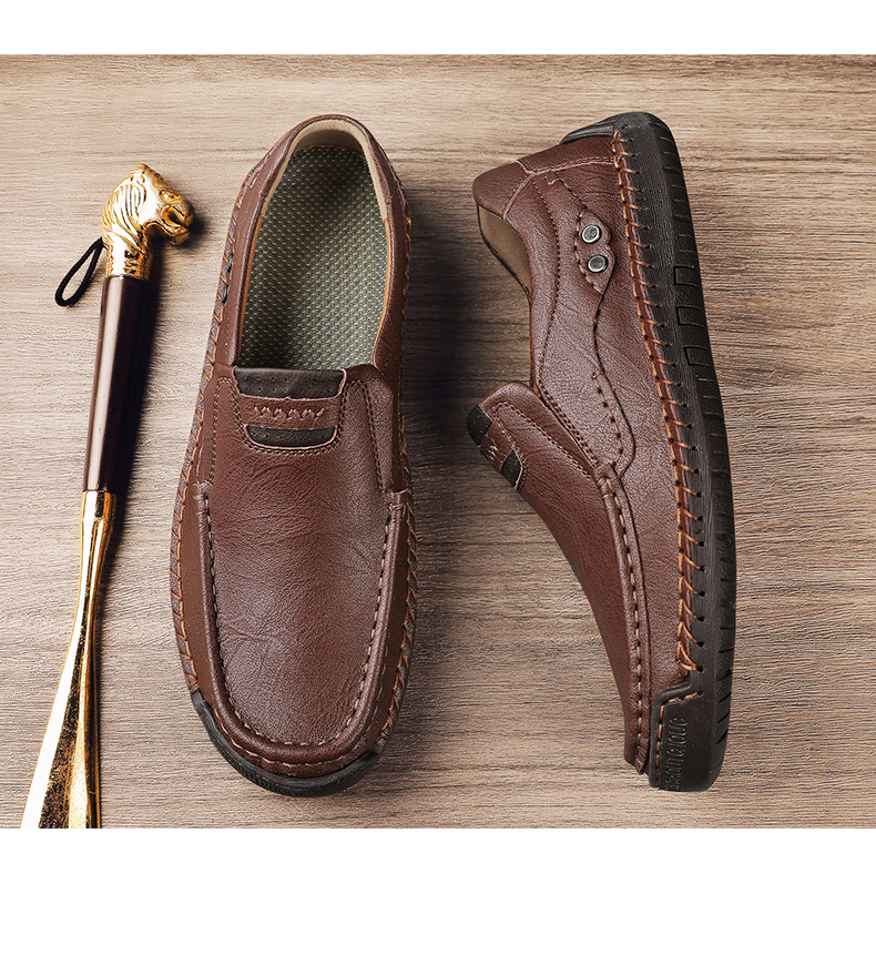 Men's Handmade Plus Size Leather Shoes foto 3