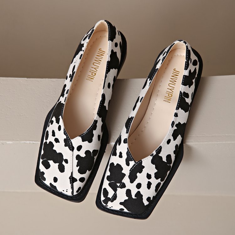 European And American New Large Size Cows Pattern Women's Fashion Flat Four Seasons Classic foto 2