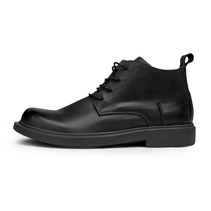 Martin Boots Fashion Leather Boots Flat Lace-up Mid-top Boots Casual All-match Men's Boots foto 2