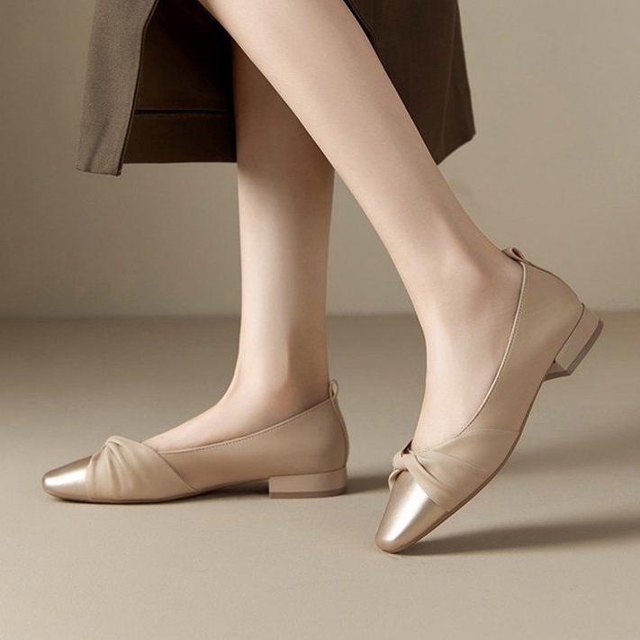 Soft Leather Low Heel Versatile Women's Casual Shoes foto 2