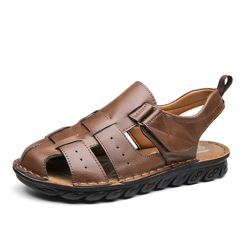 Men's Leather Sandals Soft Bottom Non-slip foto 2
