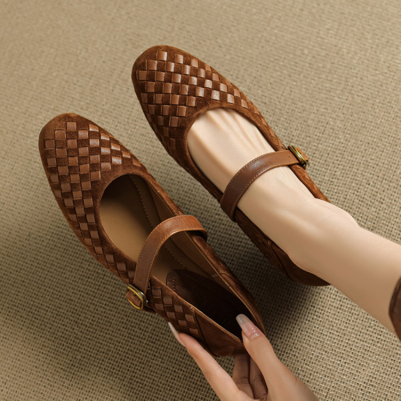 Shallow-toe Leather Shoes Mary Jane Shoes With A Single Strap foto 3
