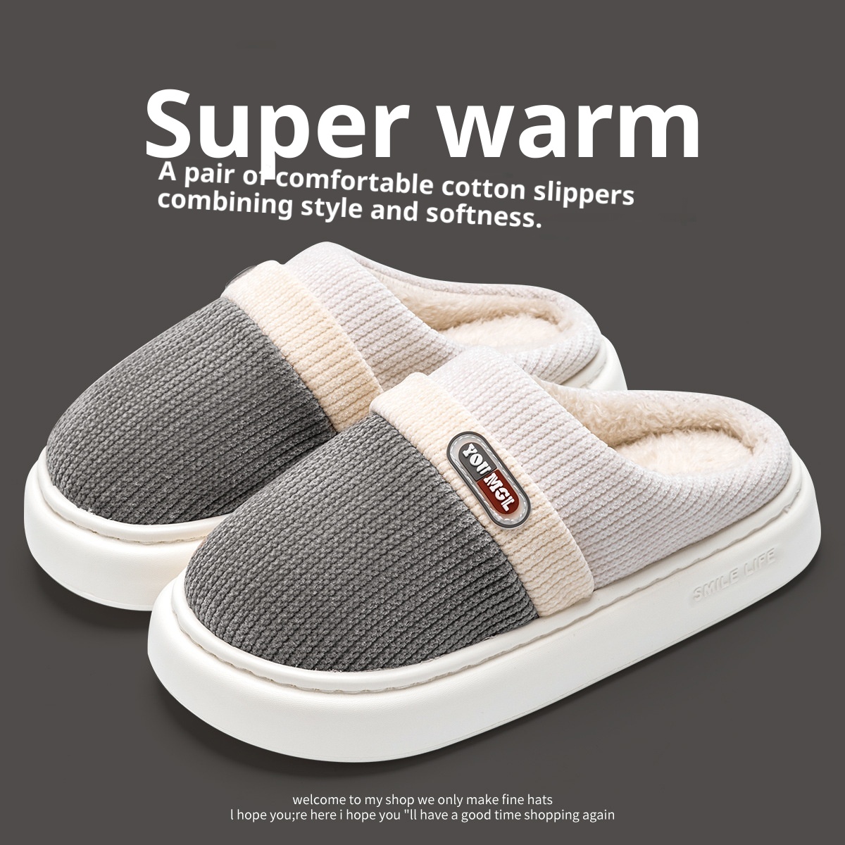 Cotton Slippers Women's Warm Color Matching Slippers foto 5