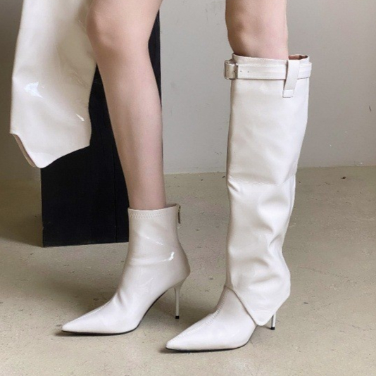 European And American-style Pointed-toe High Heels With Patent foto 3