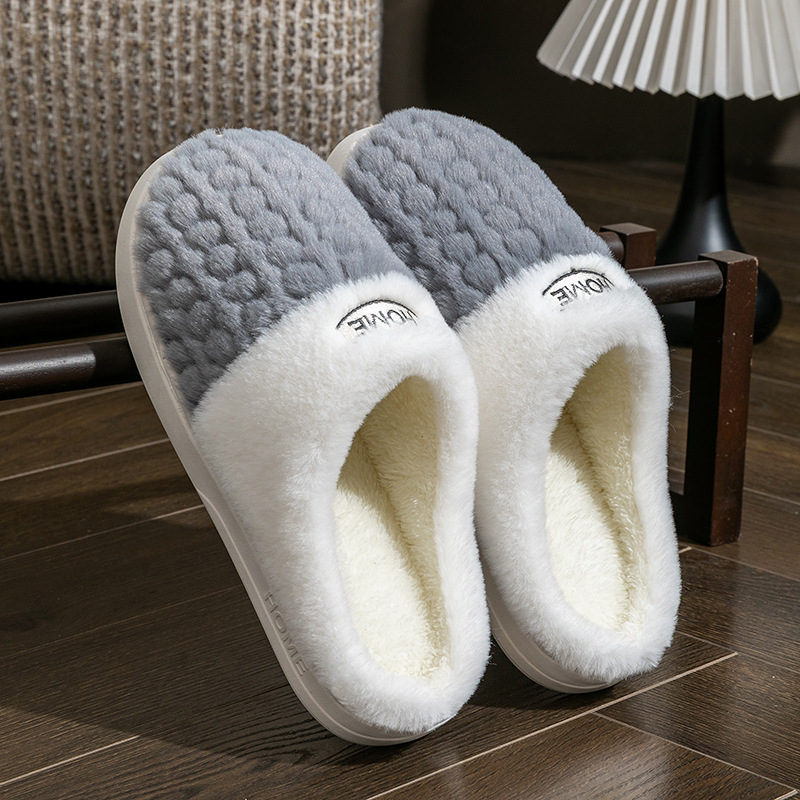 Women's Non-slip Thick Bottom Color Matching Cotton Slippers foto 3