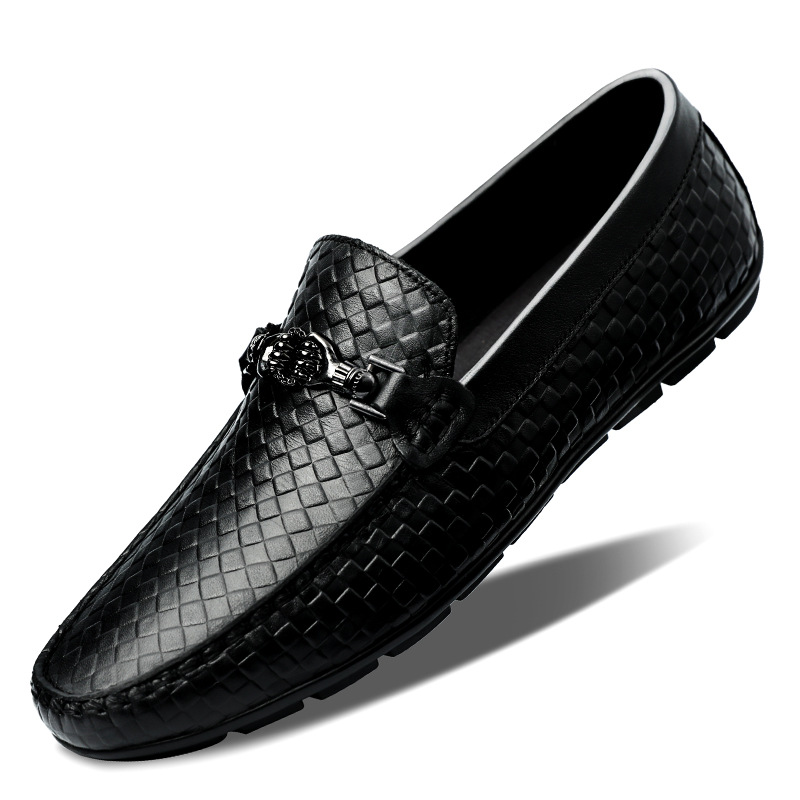 Spring And Summer White Lazy Doug Shoes Men's British Casual Leather Shoes foto 4