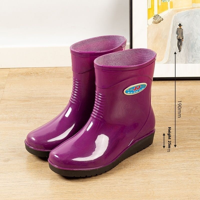 Women's Casual Rain Boots Middle Tube Non-slip foto 2