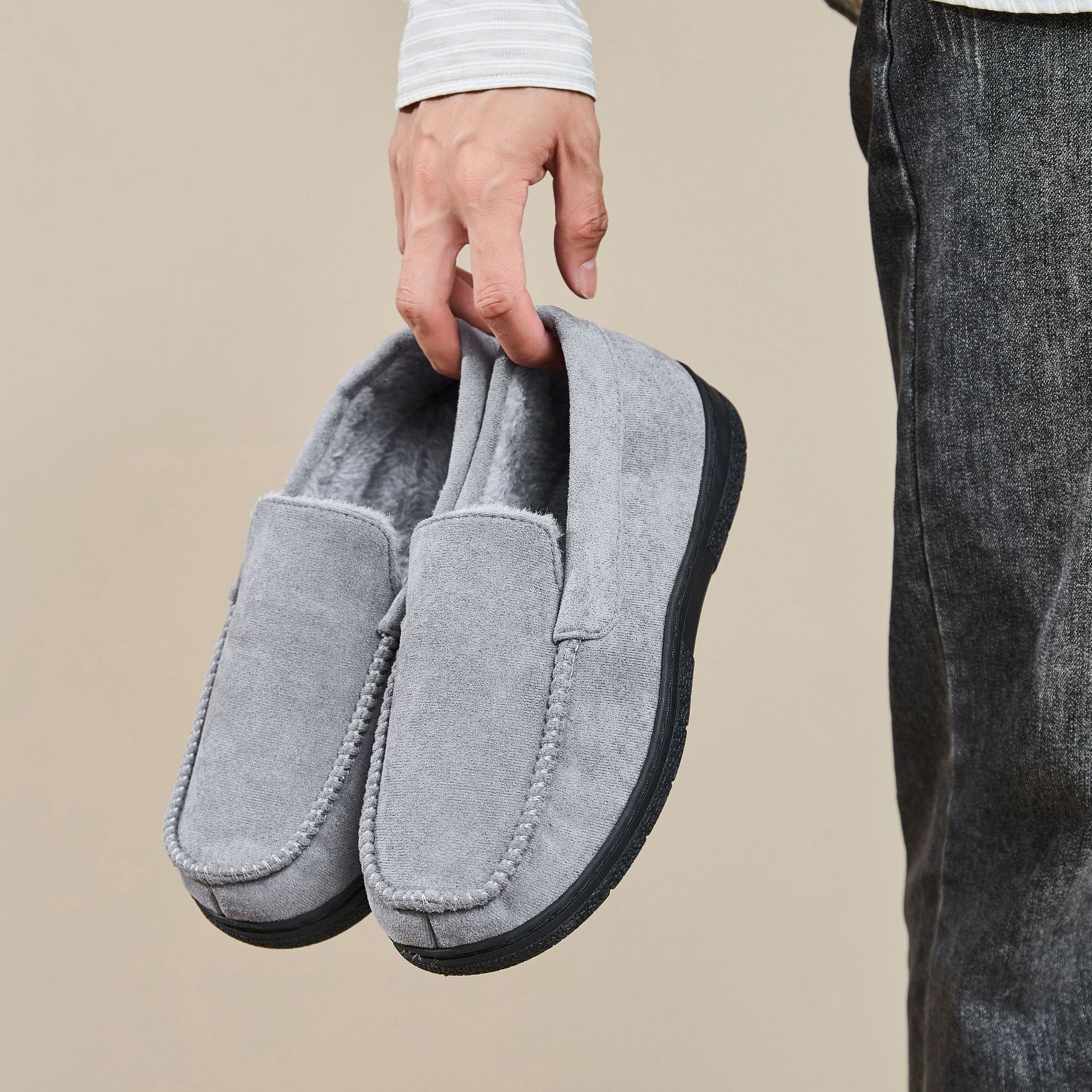 Men's Casual Home Warm Outdoor Fleece-lined Non-slip Slippers foto 5