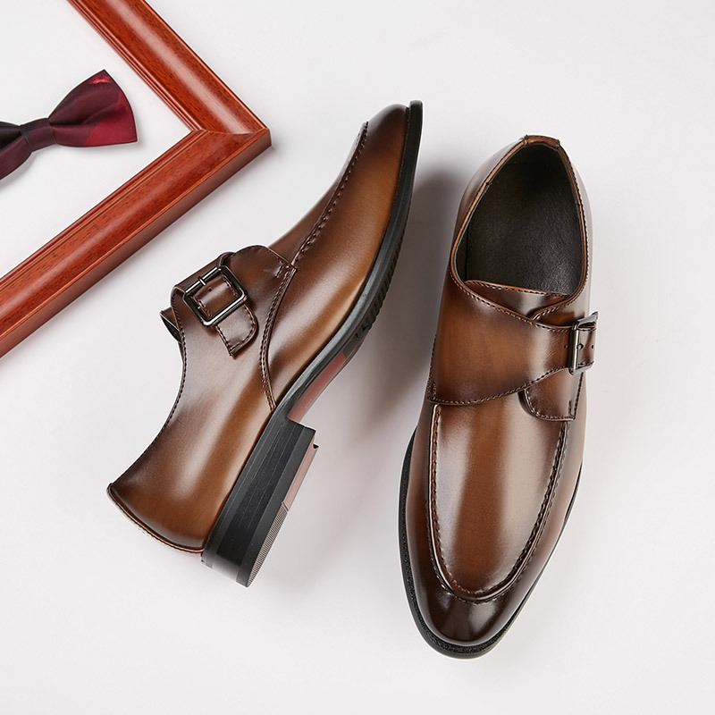 British Style Buckle Business Leather Shoes Men foto 3
