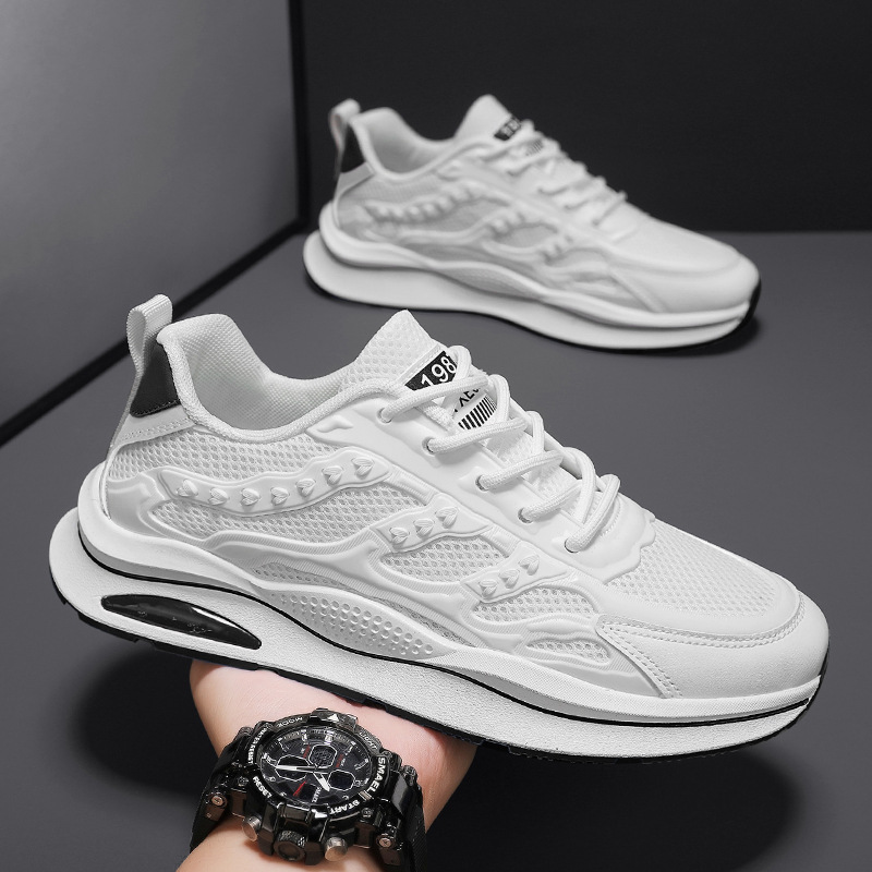 Summer Mens Shoes New Breathable Mesh White Sneakers