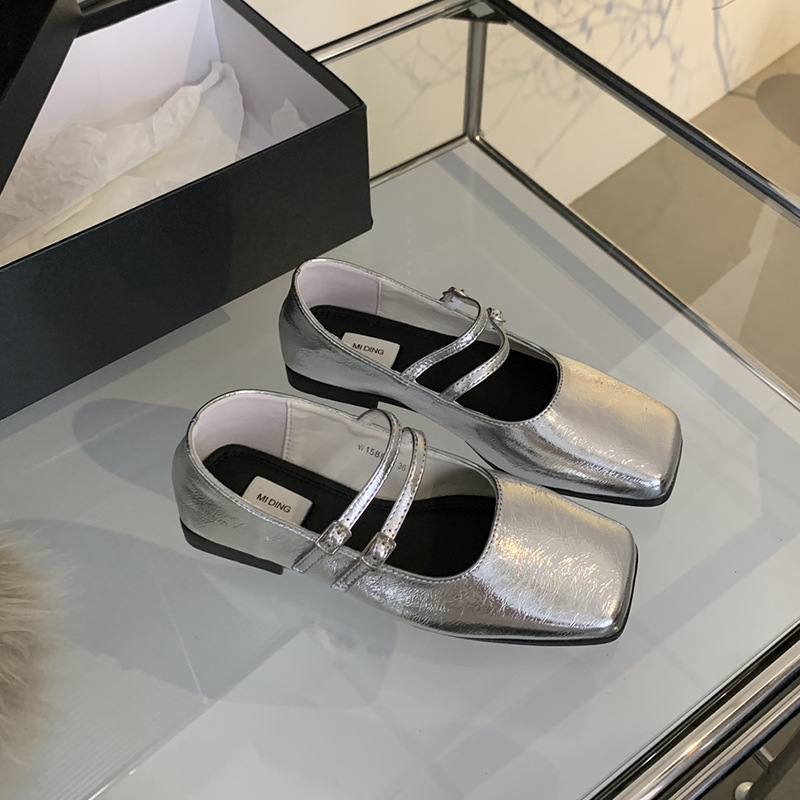 French Evening Style Silver Single-layer Shoes Women New foto 5