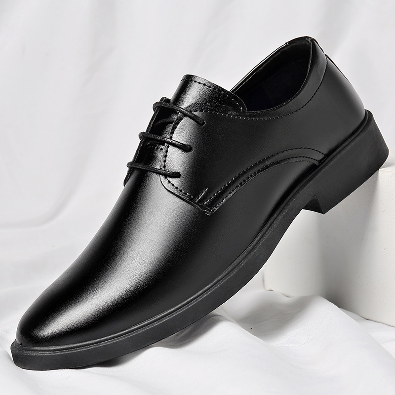 Soft Leather Soft Bottom Youth British Style Casual Formal Wear Leather Shoes foto 4