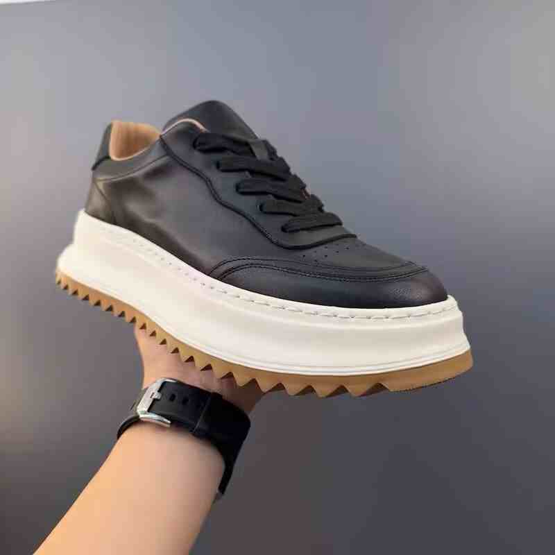 Leather White Shoes Male Retro Casual Shoes foto 4