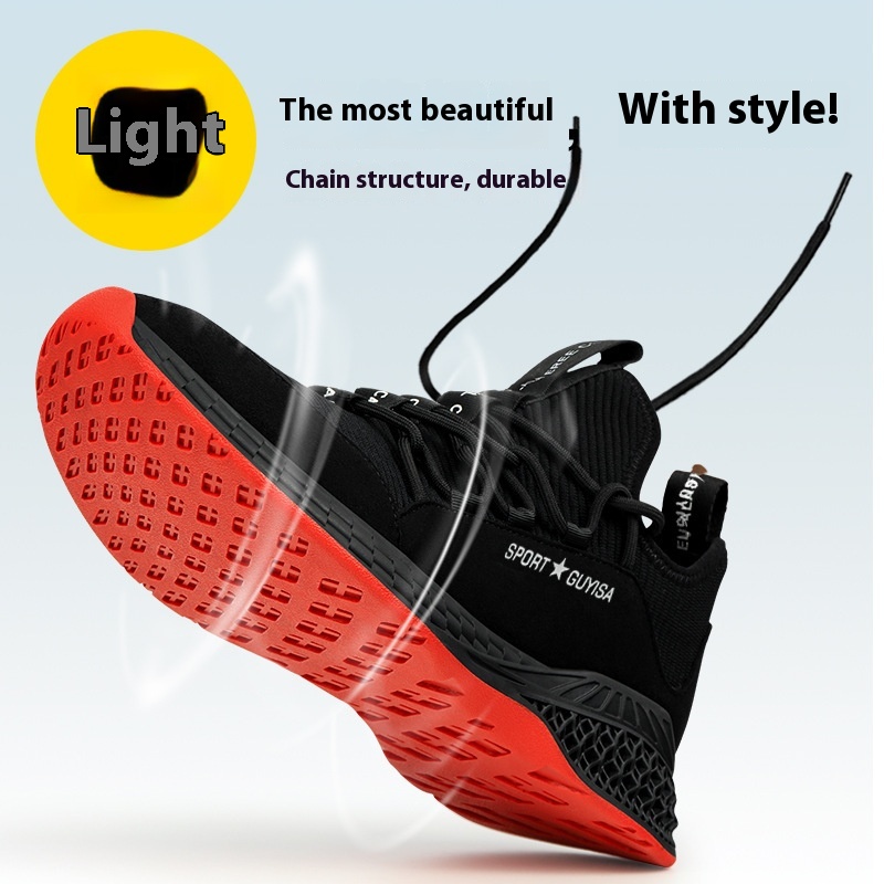 Labor Protection Shoes Anti-smashing And Anti-stab Safety Shoes Non-slip Comfortable Comfortable Protective Footwear Work Shoes foto 3