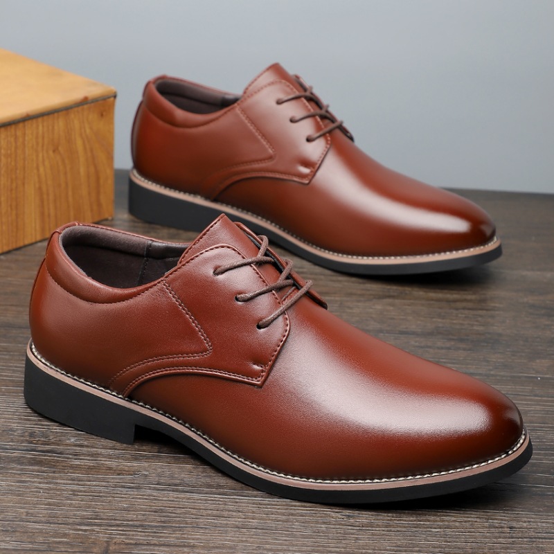 Plus Size Business Formal Wear Black Leather Shoes For Men foto 4
