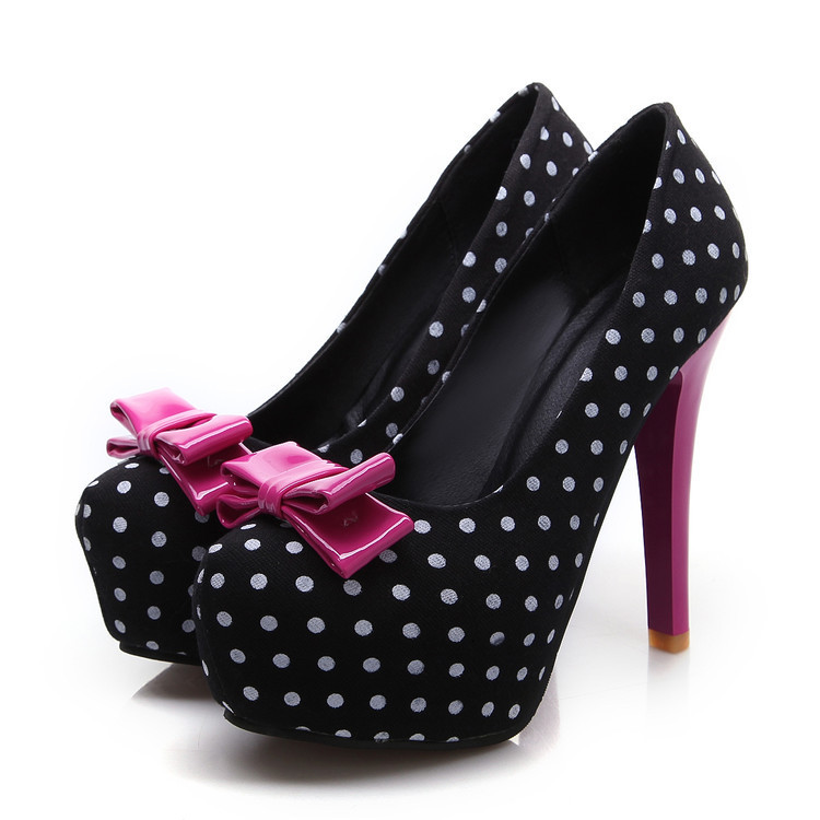 Springautumn Sweet Round-toe High Heels With A Bow And Thin Stiletto Heel foto 5