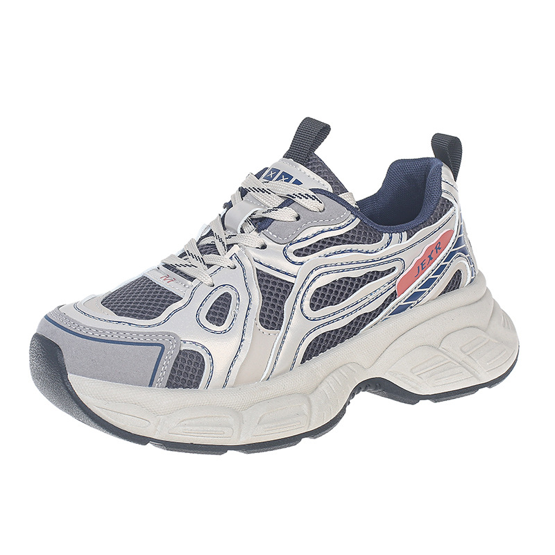 Thick Bottom Breathable Gray Mesh Board Shoes Female foto 4