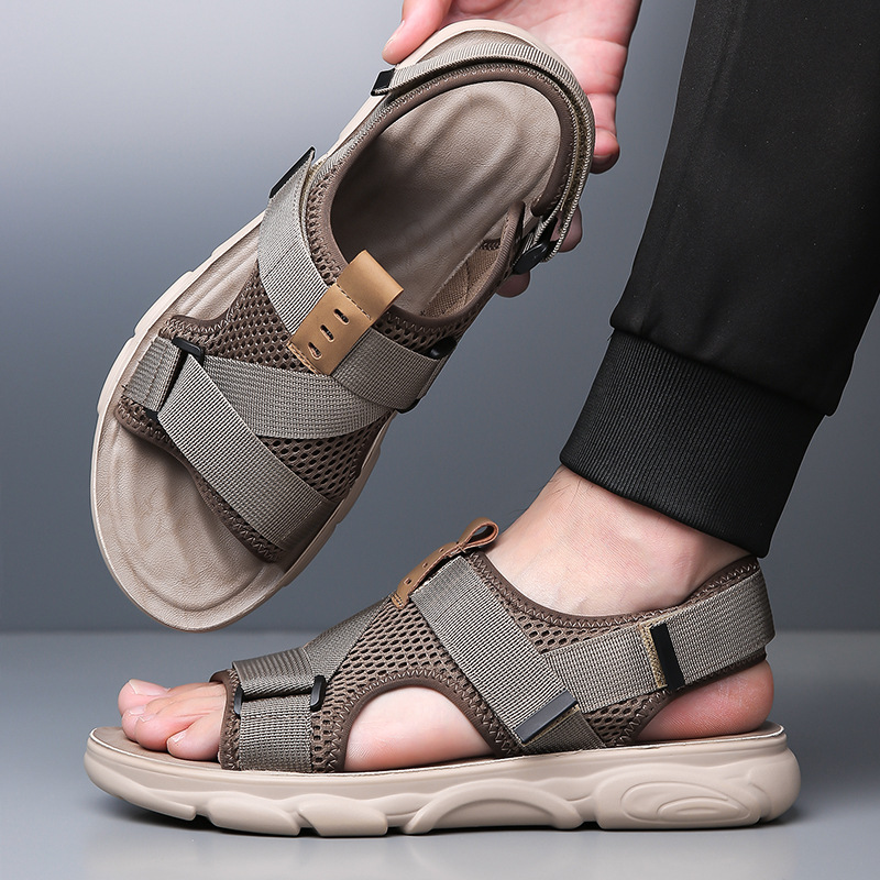 Men's Soft Bottom Non-slip All-matching Outer Wear Roman Beach Shoes foto 2