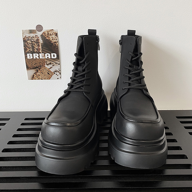 Height Increasing 7CM Lace-up Platform High-top Casual Martin Boots foto 4