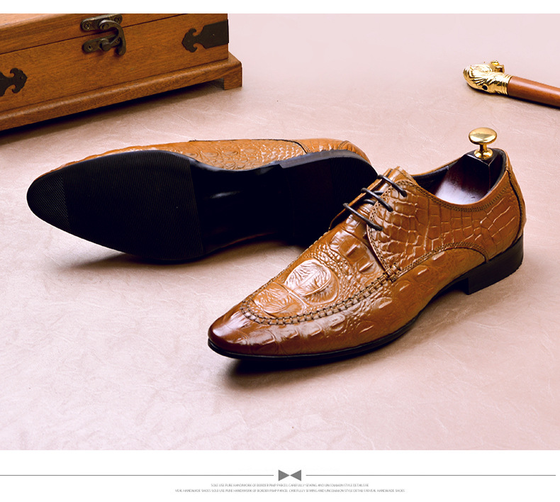 Men's Dress Shoes Crocodile Pattern British foto 2