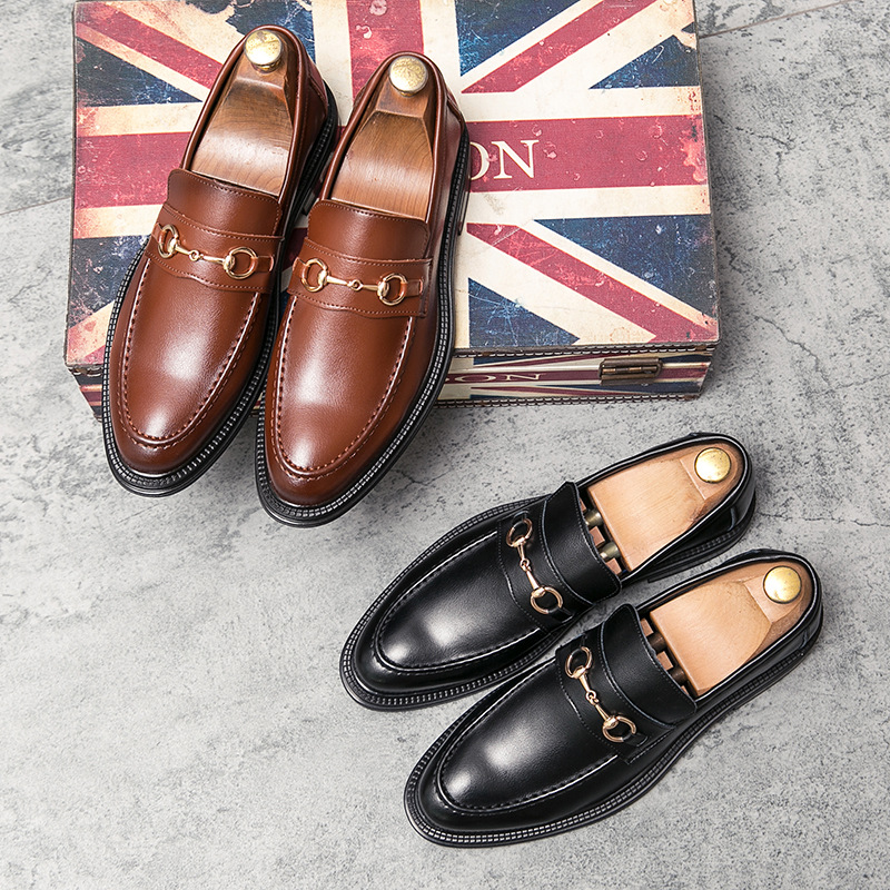 All-match Fashion Pointed Casual Leather Shoes Slip-on foto 4