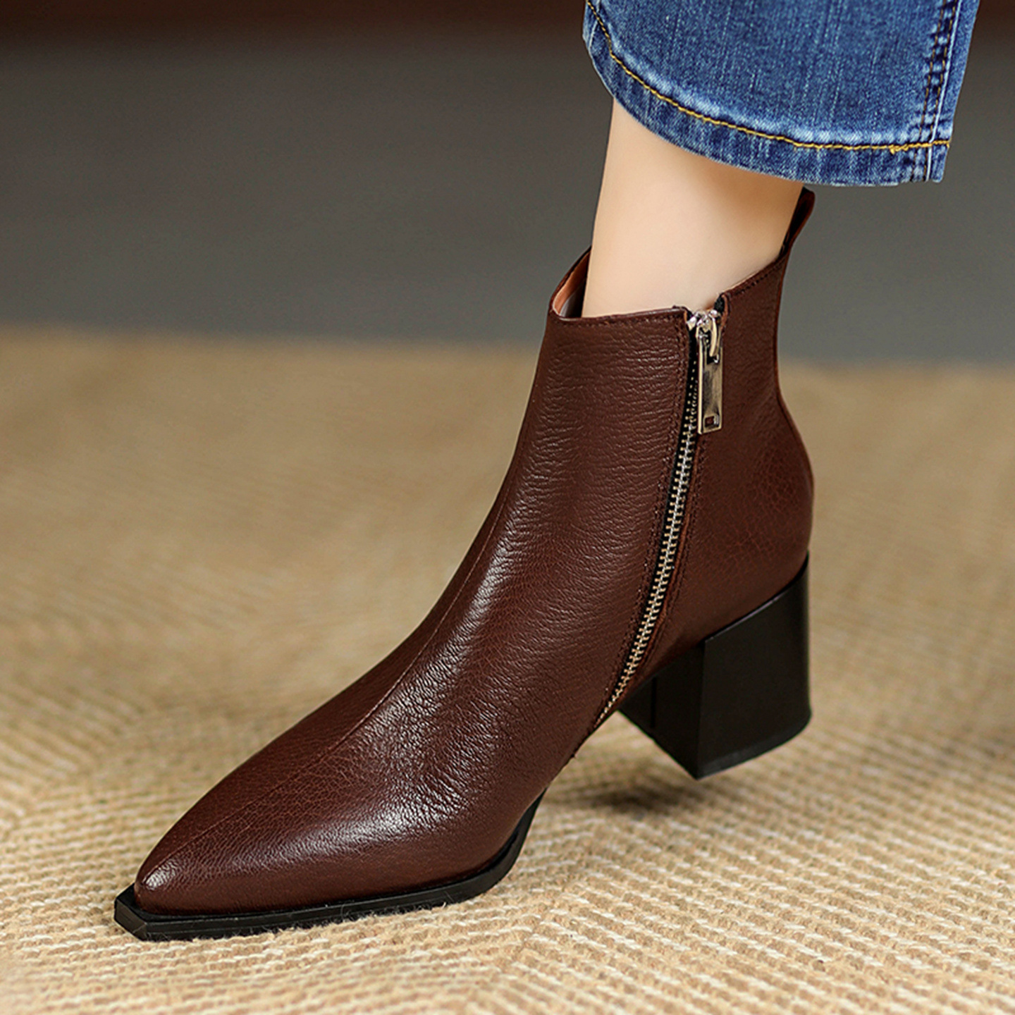 Autumn And Winter Women's Simple Leather Boots foto 2