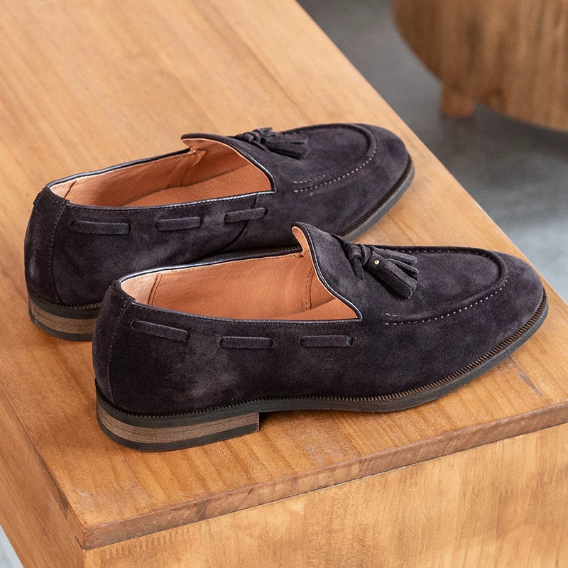 Mens Slip-on Leather Shoes Loafers For Commuting foto 3