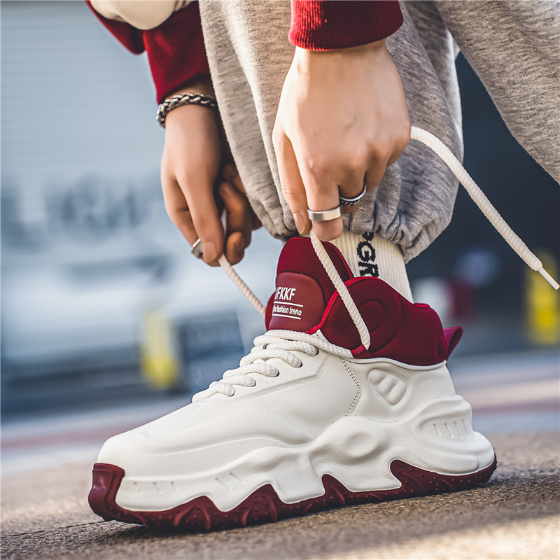 Mid-top Men's Fashion Thick Bottom Non-slip Breathable And Wearable Minus Sneaker foto 5