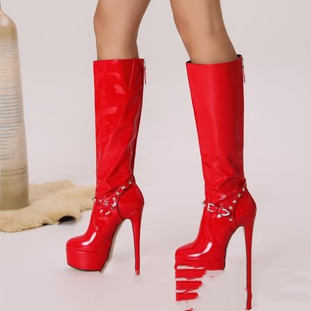 Autumn And Winter New Thick Bottom Chunky Heel High Heel Fashion High Leg Boot Large Size Women's Shoes foto 5