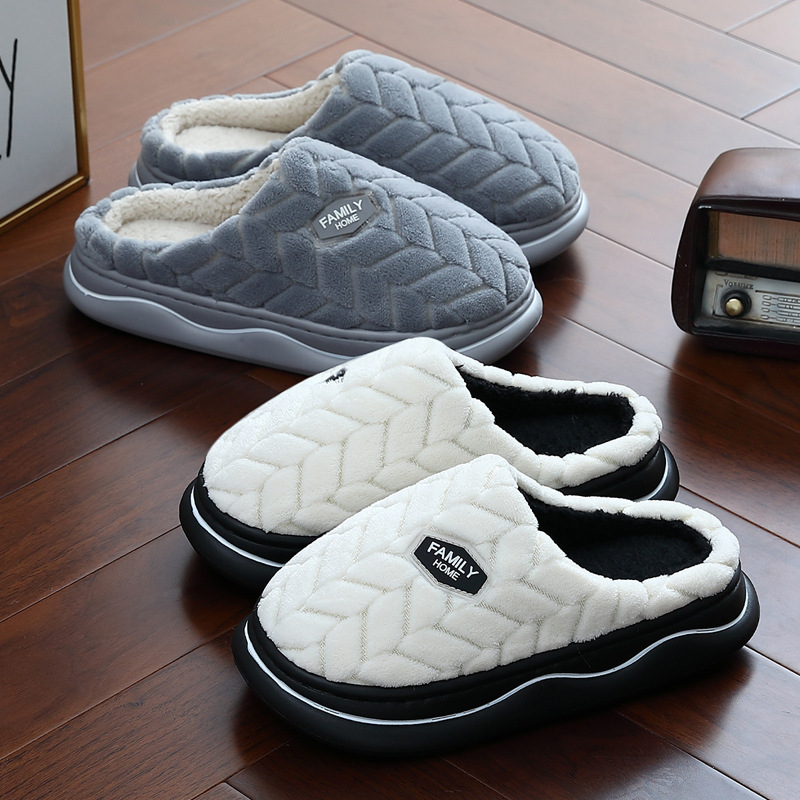 Thick Bottom Non-stinky Feet Home Indoor Non-slip Winter Fluffy Slippers foto 4