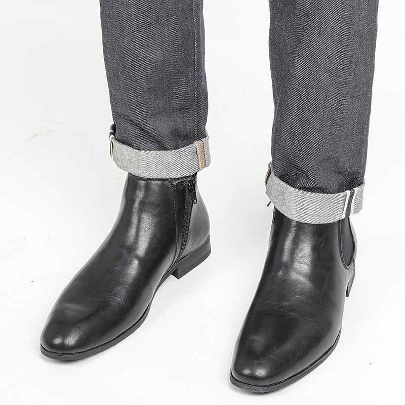 Plus Size Chelsea Boots Men's Classic Wooden Root foto 5