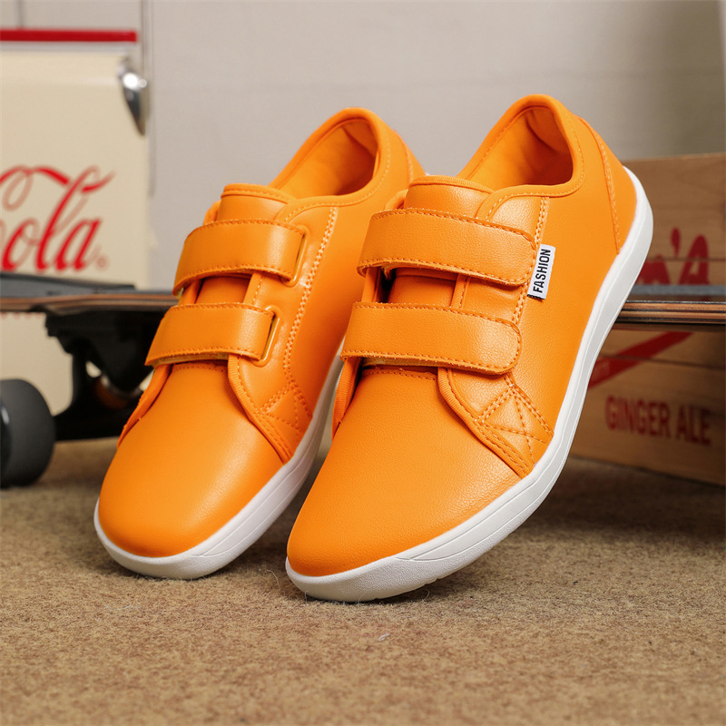 Men's And Women's Leather Wide Toe Plus Size Velcro Casual Shoes foto 4