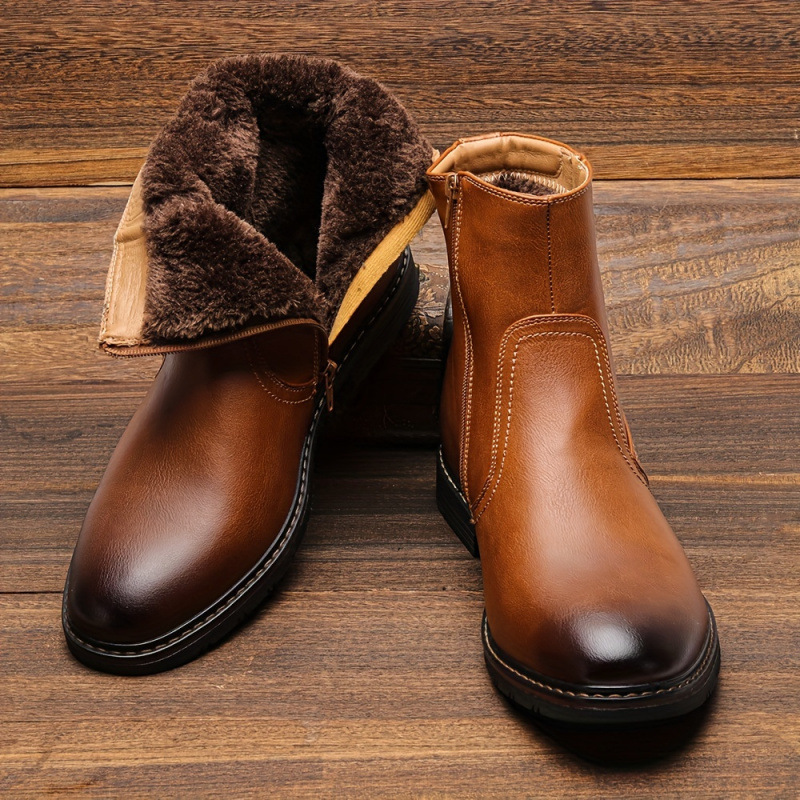 Dress Boots With Zipper Faux Fur