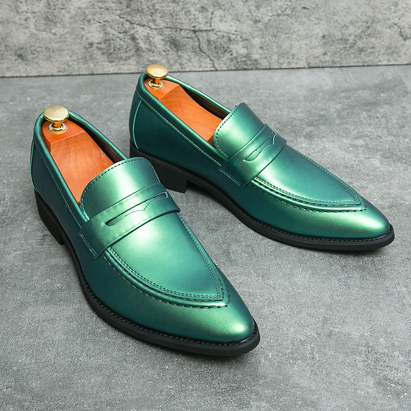 Men's Shoes, Pointed-toe Dress Shoes, Men's British-style Korean Loafers foto 4