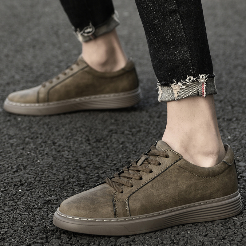 Plus Size Frosted Cowhide Board Shoes Men's Sports foto 2