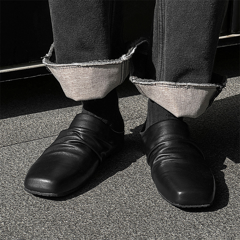 Slip-on Flat Semi-slippers Leather Shoes Couple foto 5