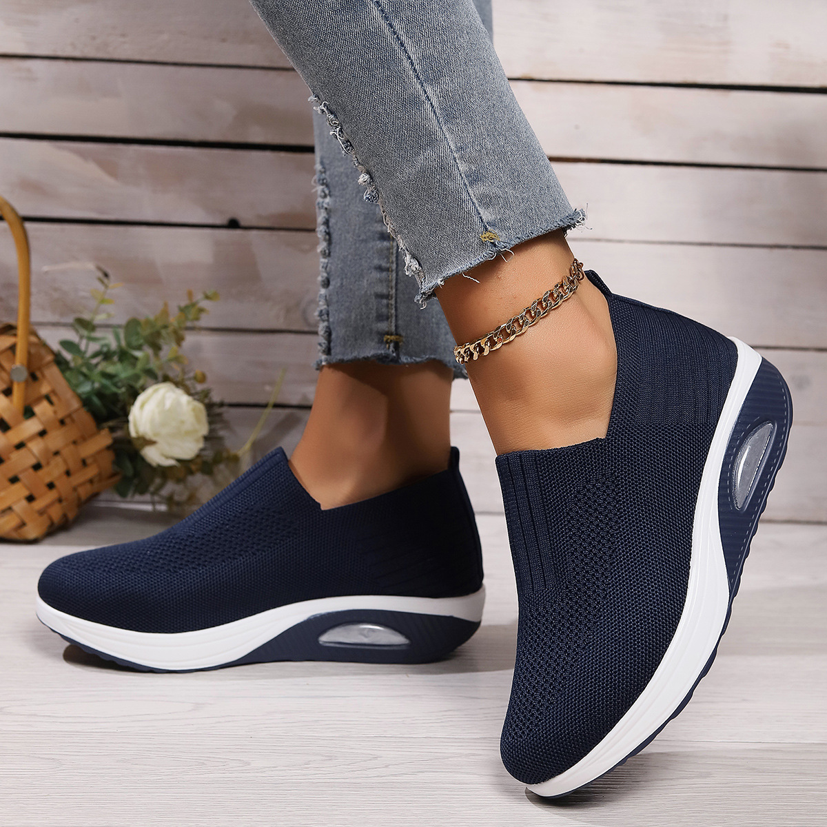 Fashionable Versatile Simple Plus-size Slip-on Casual Women's Shoes foto 3