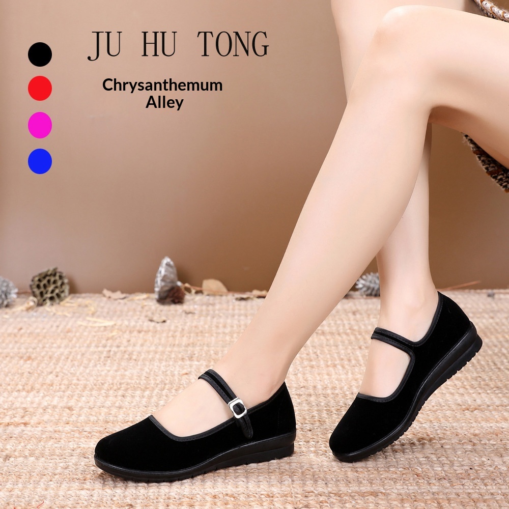 Single-buckle Womens Casual Canvas Shoes