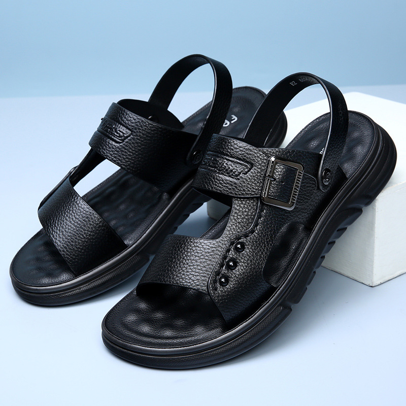 Soft Leather Men's Casual Beach Shoes Latex Pad foto 4